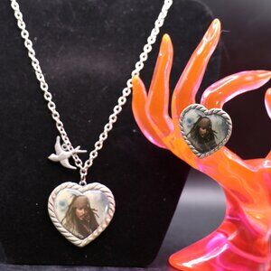 Disney Capt'n Jack Sparrow On Stranger Tides 16" Necklace and Adjustable Ring